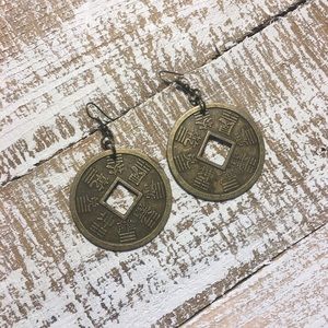 Chinese Coin Medallion Earrings